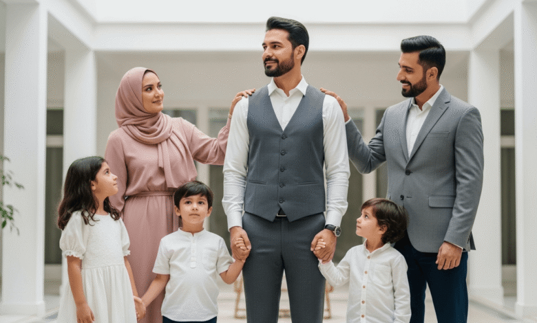 نظرة الأب وتفاعله مع الأبناء توحي بعملية التعليم والتوجيه وغرس القيم الصالحة